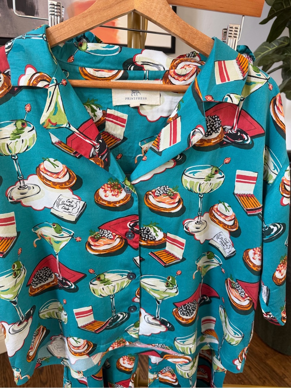 Printfresh Blini’s & Martini’s - Tried on but never worn 🍸 NWOT Mid-Century Blue - Picture 3 of 6